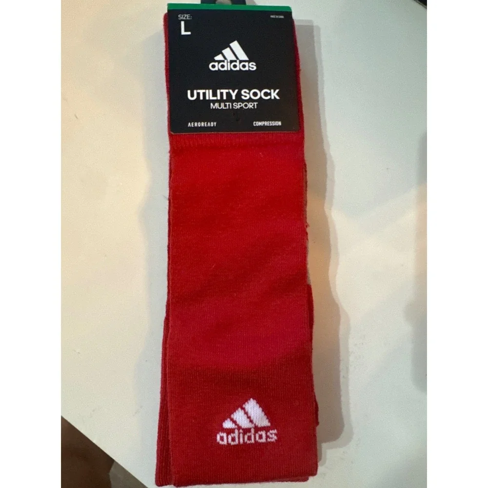 adidas Icon Over The Calf To‎ Knee Baseball/Softball Utility Socks Red L NEW